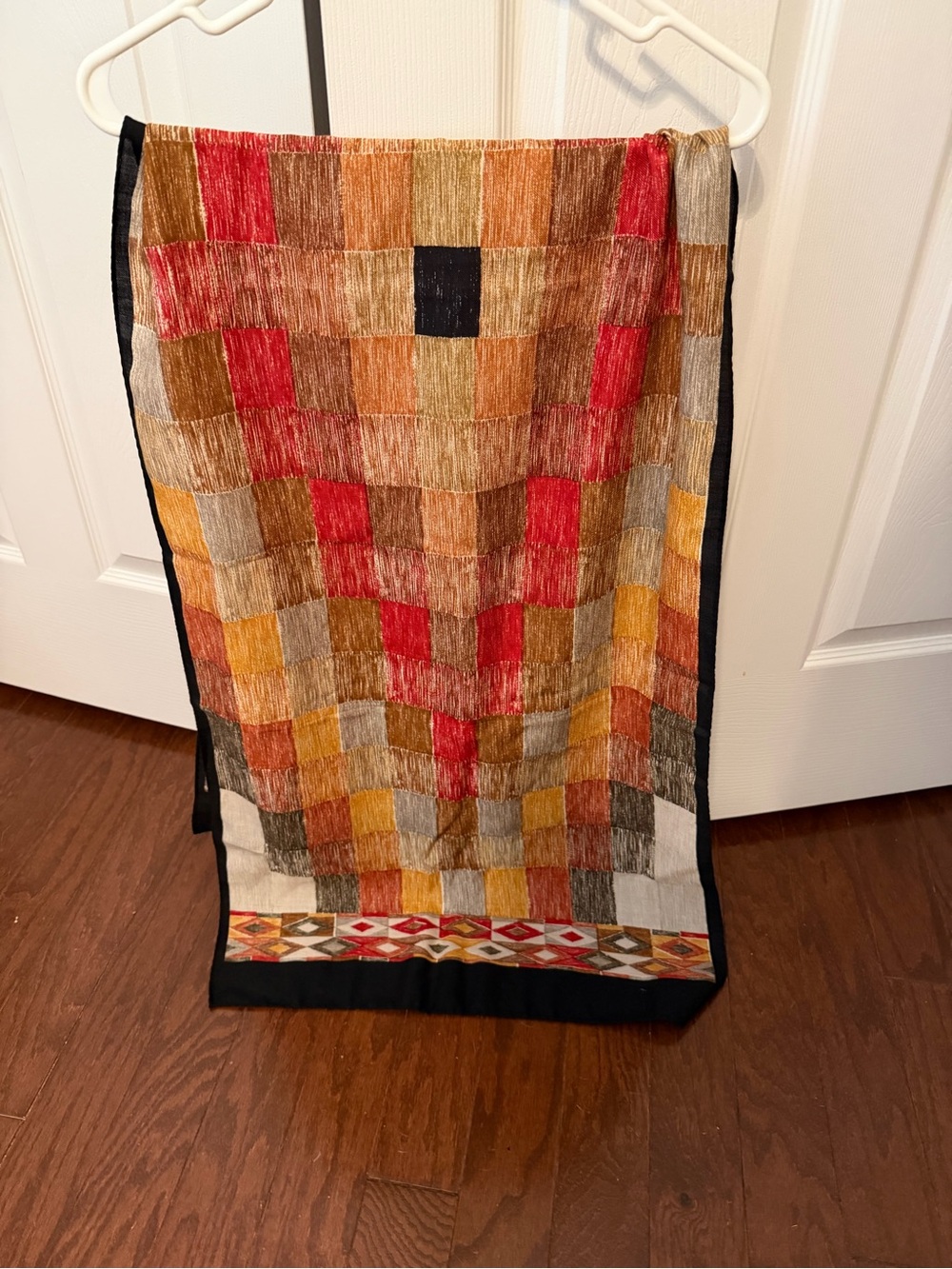 Colorblock Geometric Woven Scarf - Multi Color